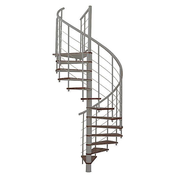 Minka Spindeltreppe Fusion Ø 140 cm Walnuss-Grau Raumhöhe bis 295 cm günstig online kaufen
