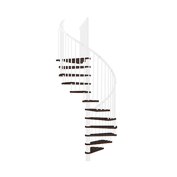 Minka Spindeltreppe Spiral Effect Ø 140 cm Walnuss Weiß günstig online kaufen