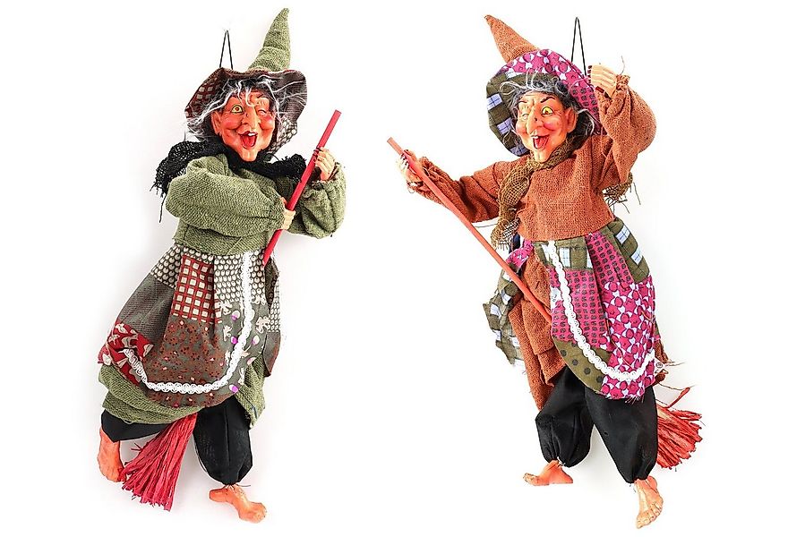 ELLUG Dekofigur 2er Set Halloween Hexe mit blinkendem Leuchtauge zum Hängen günstig online kaufen