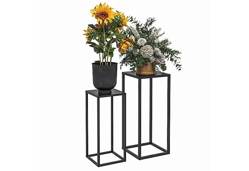 Outsunny Blumenständer 2 unterschiedliche Höhen (Pflanzenhalter, 2 St., Blu günstig online kaufen