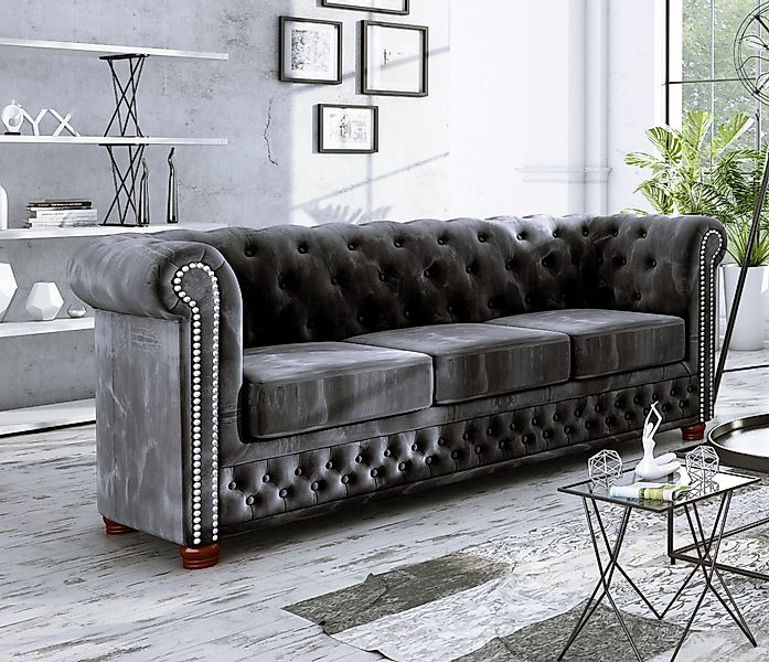 S-Style Möbel Chesterfield-Sofa Leeds, 3-Sitzer aus günstig online kaufen