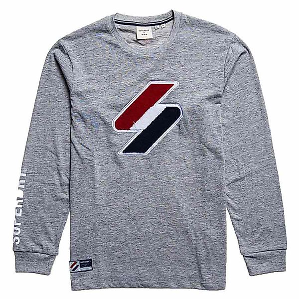 Superdry Code Logo Che Langarm-t-shirt L Grey Slub Grindle günstig online kaufen