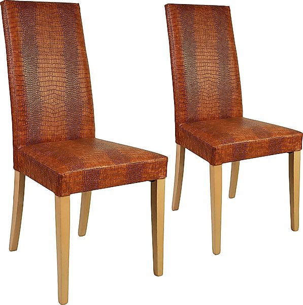 Home affaire Polsterstuhl "Java" (Set) 2 Stk.Kunstlederbezug mit Animalpräg günstig online kaufen