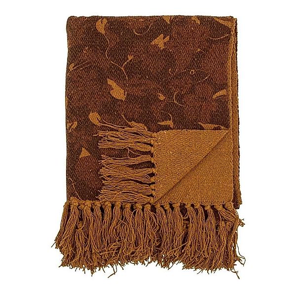 Wolldecke Bloomingville Decke GANJA Braun 160x130 günstig online kaufen