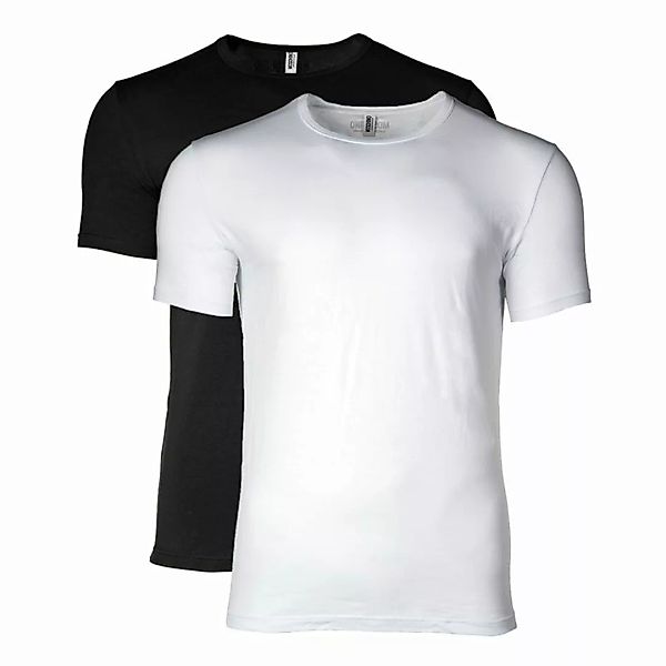 MOSCHINO Herren T-Shirt 2er Pack - Crew Neck, Rundhals, Stretch Cotton Schw günstig online kaufen