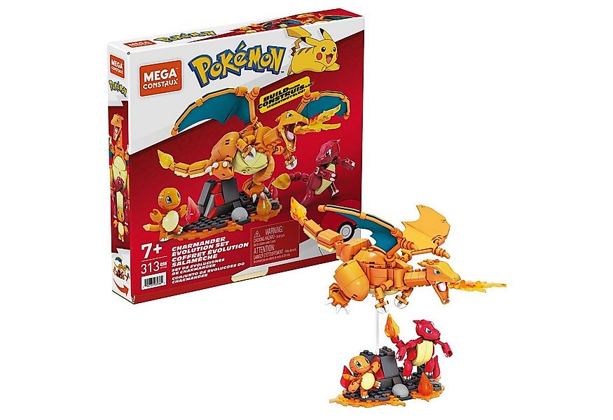 Mattel® MEGA Pokémon Bauspielzeug Glumanda Set - Glutexo, Glurak - HFG06 Ko günstig online kaufen