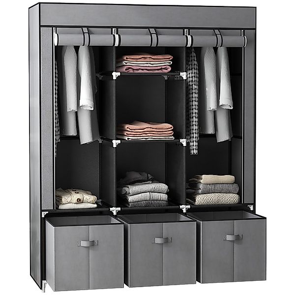 HOMCOM Stoffschrank Kleiderschrank mit Kleiderstangen und günstig online kaufen