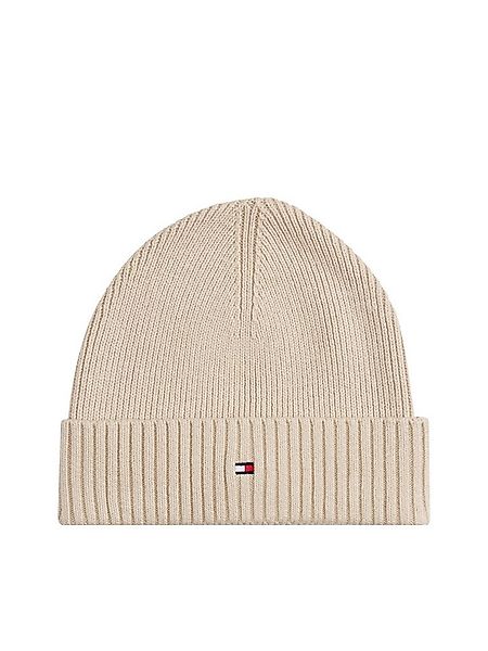 Tommy Hilfiger Strickmütze TH FLAG PIMA COTTON BEANIE Beanie mit Logosticke günstig online kaufen
