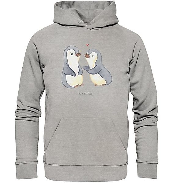 Mr. & Mrs. Panda Hoodie Pinguine trösten Größe XL - Heather Grey - Geschenk günstig online kaufen