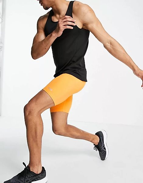 ASOS 4505 – Kurz geschnittene Lauf-Leggings mit Logo-Orange günstig online kaufen