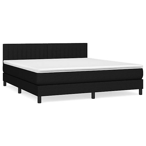 vidaXL Boxspringbett, Boxbett mit Matratze Schwarz 180x200 cm Stoff günstig online kaufen