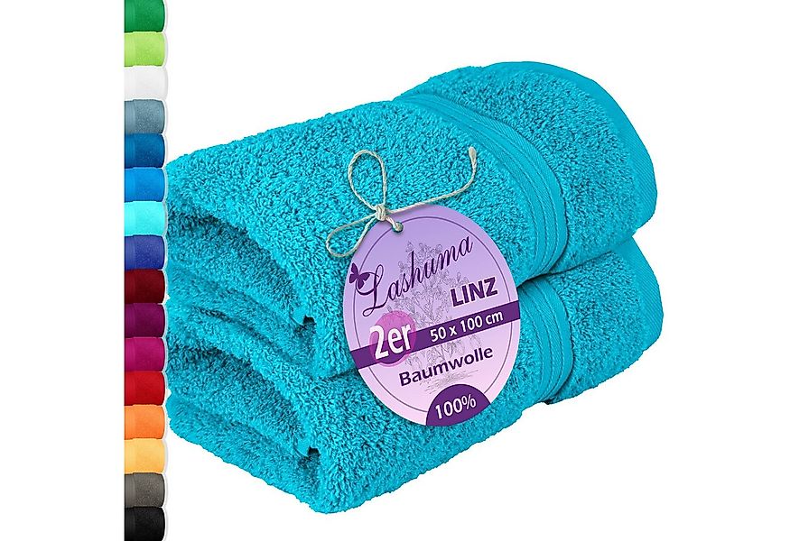 Lashuma Handtücher Linz, Frottee (2-St), Handtücher Set 50x100 cm blau günstig online kaufen