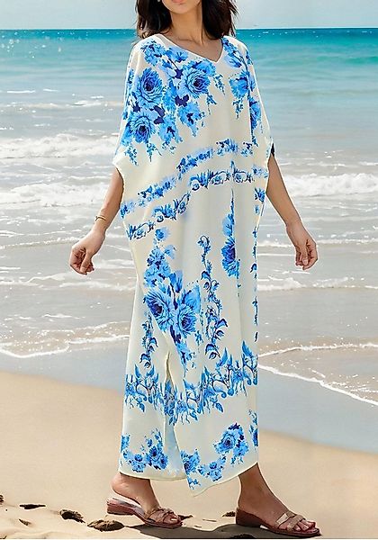 Lovolotti Sommerkleid Strandkleid mit V-Ausschnitt aus Viskose – Luftiges M günstig online kaufen