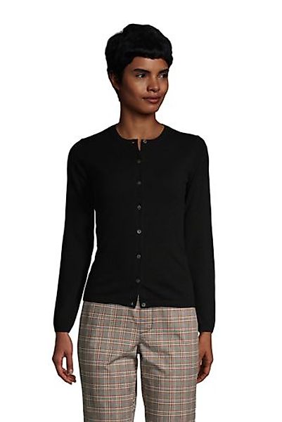 Kaschmir-Cardigan mit rundem Ausschnitt, Damen, Größe: 48-50 Normal, Schwar günstig online kaufen