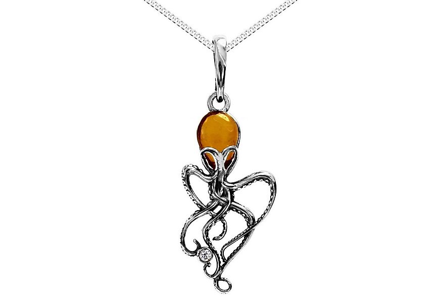 OSTSEE-SCHMUCK Kette mit Anhänger Ostsee-Schmuck Kette mit Anhänger Tintenf günstig online kaufen