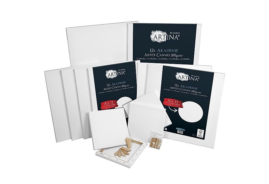 Artina Leinwand Akademie, Keilrahmen 12er Set günstig online kaufen