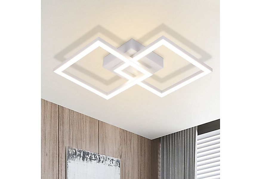 Nettlife LED Deckenleuchte Schwarz/Weiß Eckig Modern Schlafzimmer 24W Metal günstig online kaufen