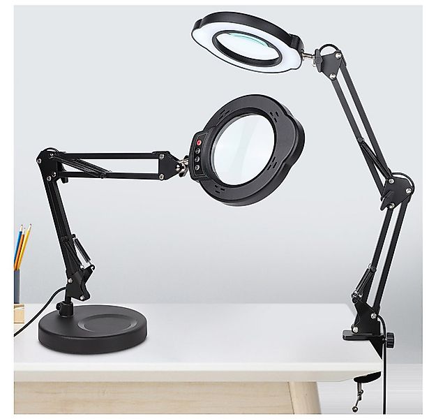 QUBEBU LED Klemmtischleuchte 10X Lupe mit Licht und Ständer, LED 2 in 1 Lup günstig online kaufen