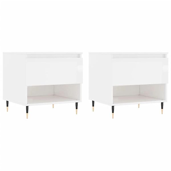 vidaXL Couchtische 2 Stk Hochglanz-Weiß 50x46x50 cm Holzwerkstoff 830897 günstig online kaufen