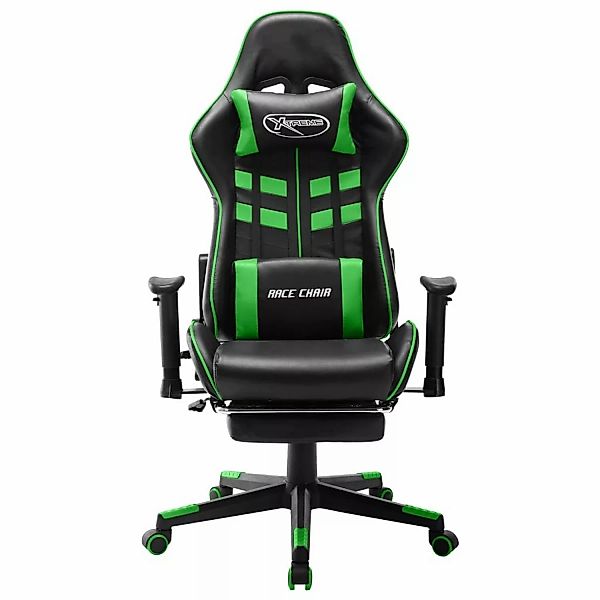 vidaXL Gaming-Stuhl mit Fußstütze Schwarz und Grün Kunstleder Modell 1 günstig online kaufen