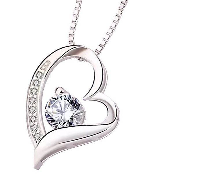 ELLAWIL Silberkette Damen Kette mit Herzanhänger Herzkette Halskette Silber günstig online kaufen