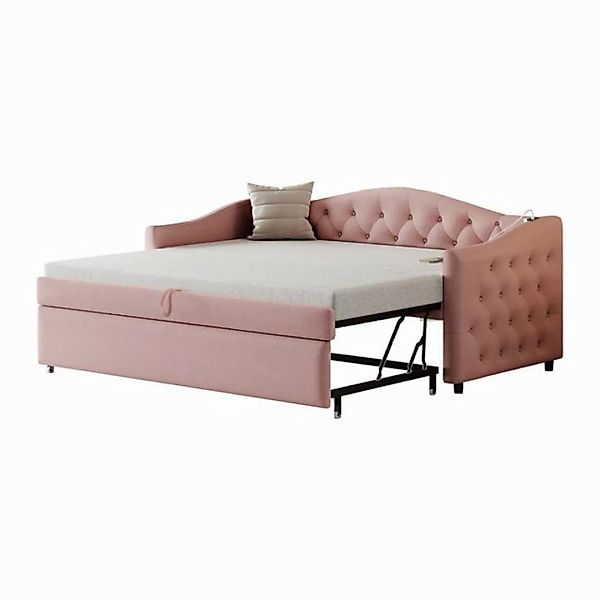 MODFU Polsterbett Schlafsofa,Multifunktionsbett - Gästebett (Polsterbett Sc günstig online kaufen