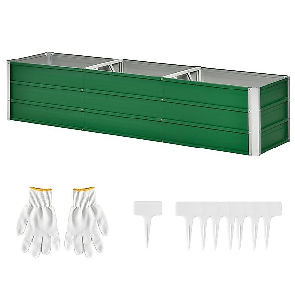 Outsunny Hochbeet aus Stahl Gartenbeet Pflanzkasten Blumenkasten 183 x 47 x günstig online kaufen