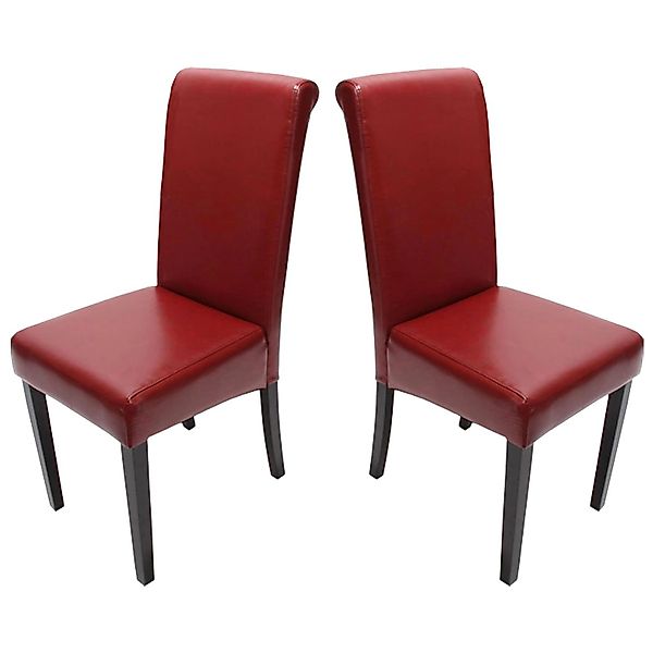 CHEFGASTRO Esszimmerstuhl 2er-Set99x41x60cm Sitzhöhe 47cm Leder Rot Dunkle günstig online kaufen