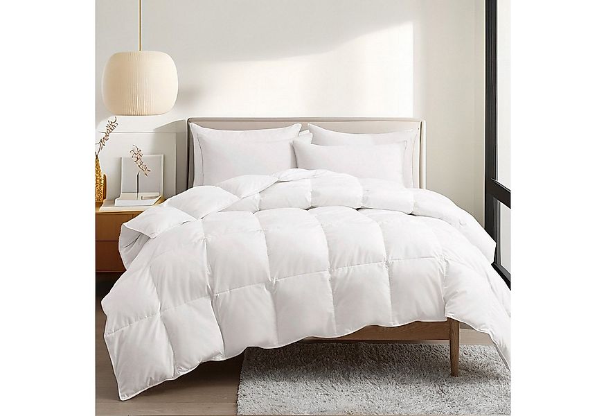 Wellos Federbettdecke 135/155/200x200 cm Ganzjahresdecke 100% Baumwolle Bet günstig online kaufen