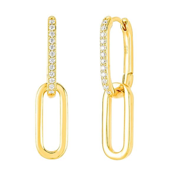 Brandlinger Paar Ohrhänger Ohrringe Sintra, Silber 925 vergoldet, eckige Cr günstig online kaufen