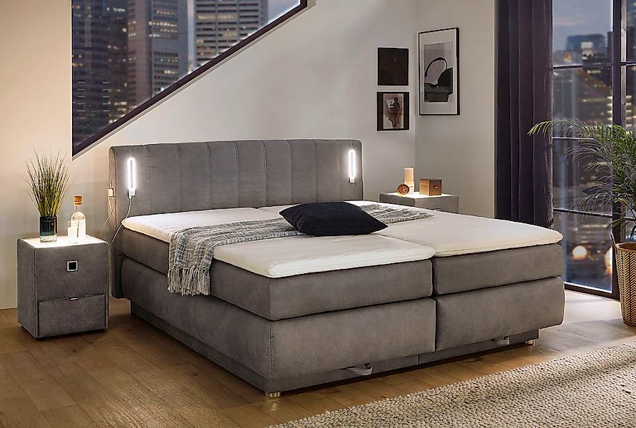 Jockenhöfer Gruppe Boxspringbett Kati, mit Topper, Bettkasten, dimmbare LED günstig online kaufen