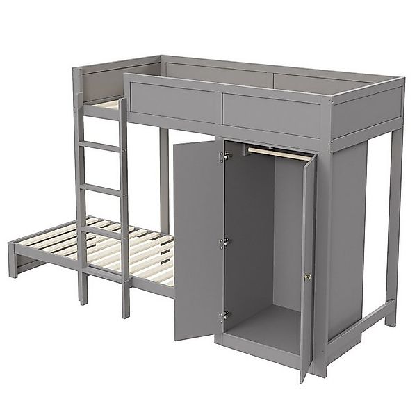 Gotagee Kinderbett Etagenbett 90x200cm Einzelbett mit Kleiderschrank Jugend günstig online kaufen