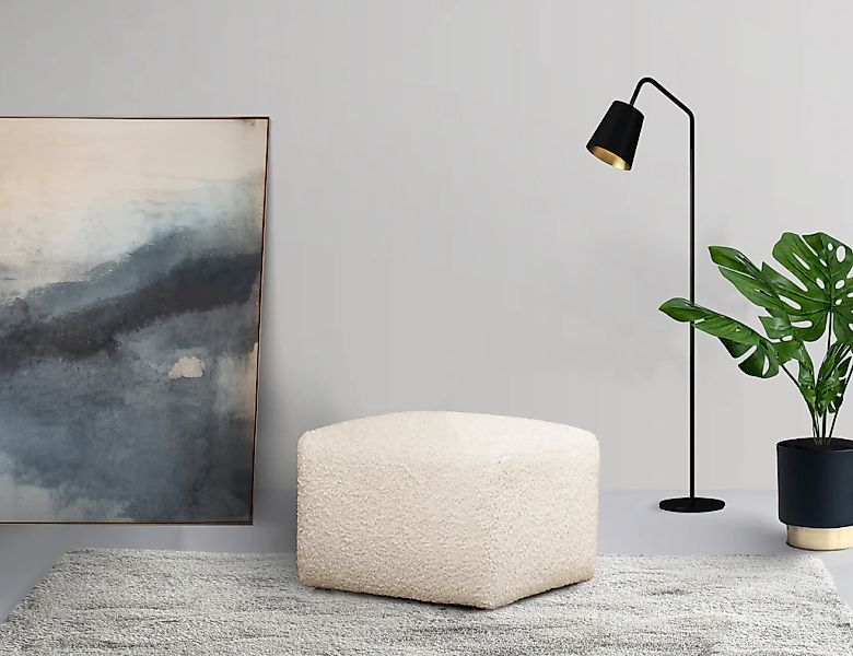 LeGer Home by Lena Gercke Polsterhocker "YANI Sitzhocker mit Wellenunterfed günstig online kaufen