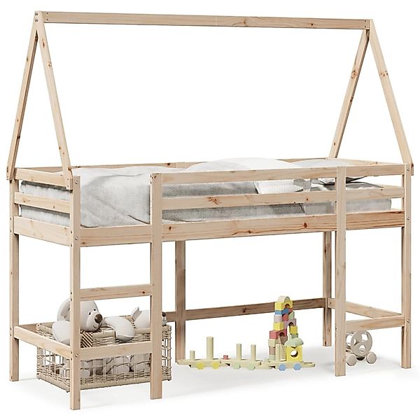 vidaXL Hochbett mit Leiter und Dach 80x200 cm Massivholz Kiefer2104847 günstig online kaufen