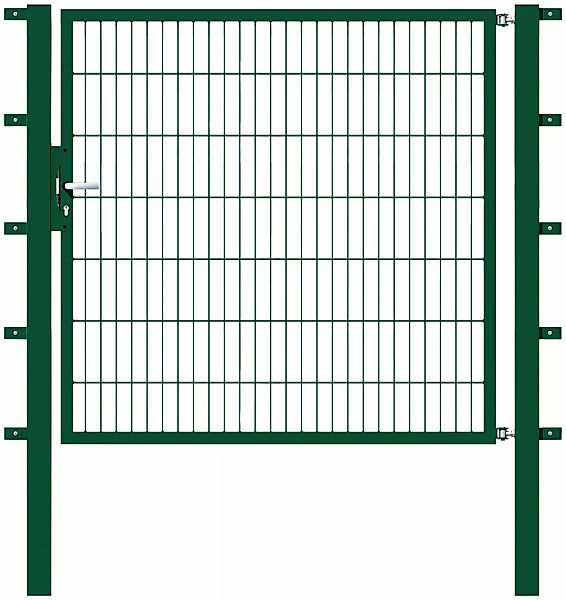 Metallzaun Einzeltor für Doppelstabmatte Grün z. Einbetonieren 140 cm x 150 günstig online kaufen