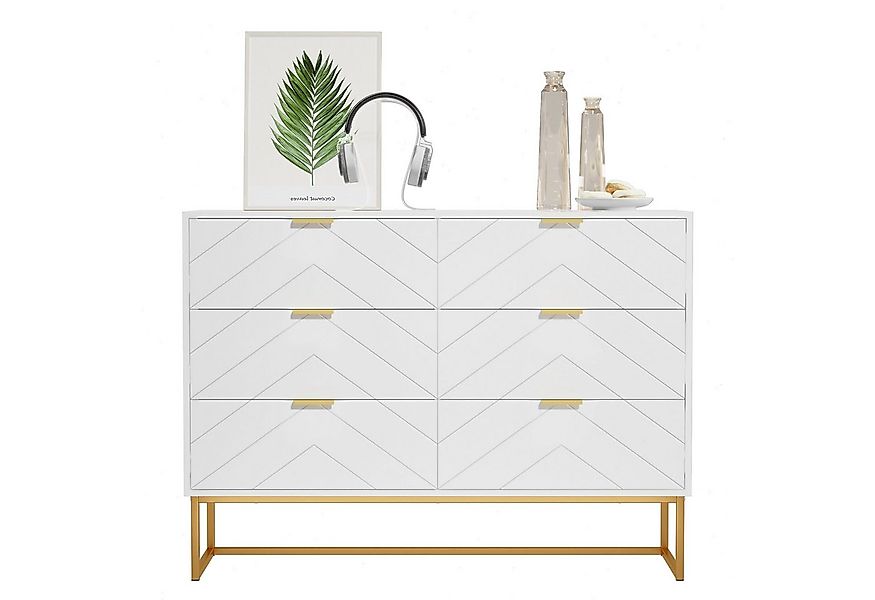 UEV Sideboard mit 6 Schubladen, Highboard Mehrzweckschrank mit Kisppschutz günstig online kaufen