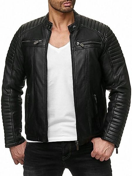 RedBridge Lederimitatjacke Urban Bikerjacke Steppjacke Kunstleder Schwarz X günstig online kaufen