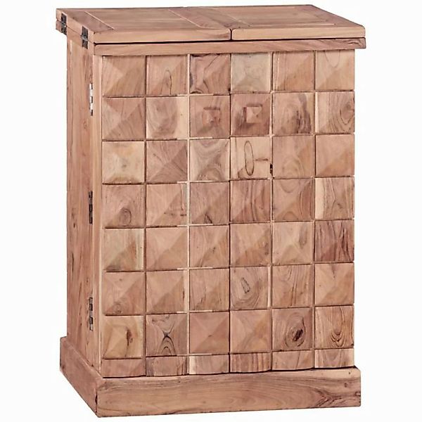 Wohnling Barschrank Hausbar Akazie Massivholz 65x91x50 cm Weinbar ausklappb günstig online kaufen