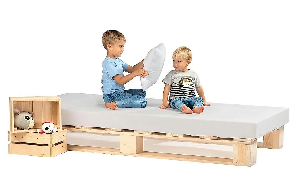 sunnypillow Palettenbett Massivholzbett 80 90 100 120 140 160 180 200 220 2 günstig online kaufen