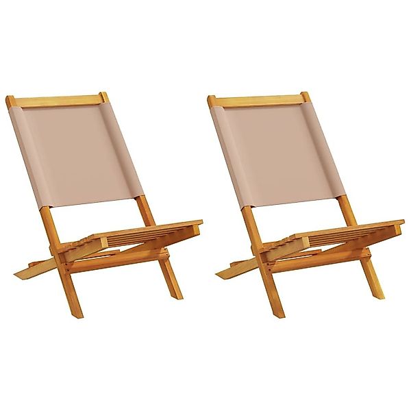 vidaXL Gartenstuhl Gartenstühle 2 Stk. Taupe günstig online kaufen
