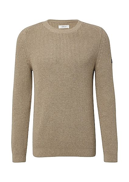 s.Oliver Longpullover Strickpullover Strukturierter Baumwoll-Pullover mit L günstig online kaufen