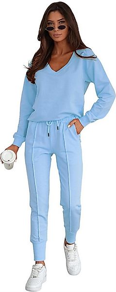 EloModa Jogginganzug Damen Jogginganzug Freizeitanzug mit Sweatshirt Baumwo günstig online kaufen