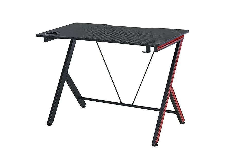 HOMCOM Schreibtisch Gamingtisch mit Headset-Haken und Getränkehalter günstig online kaufen