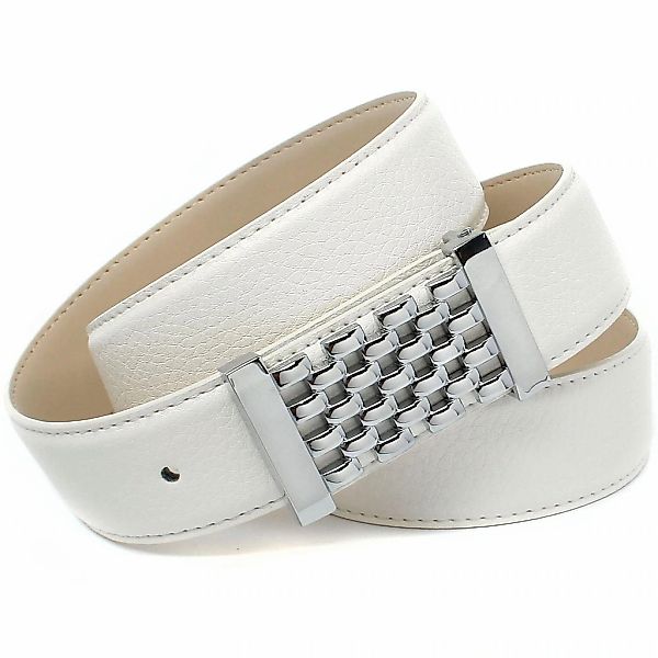 Anthoni Crown Ledergürtel mit Fashion-Koppelschließe, in Gitter-Optik günstig online kaufen