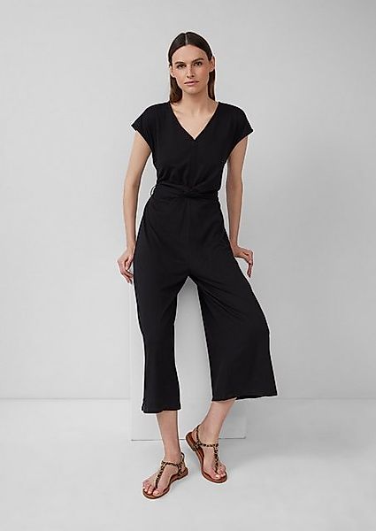 s.Oliver Overall Jersey-Jumpsuit mit Wide Leg und Bindegürtel günstig online kaufen