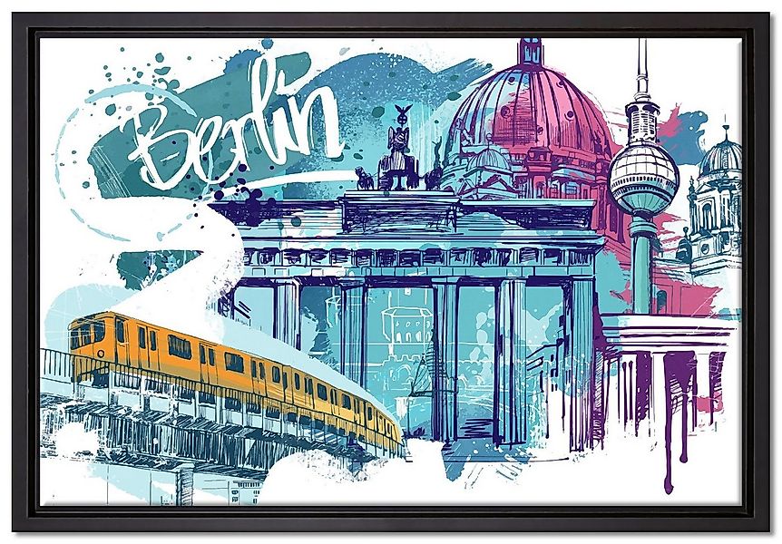 Pixxprint Leinwandbild Berlin und seine Wahrzeichen Abstrakt, Wanddekoratio günstig online kaufen