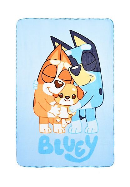 Kinderdecke Kinder Kuscheldecke 100x150 cm aus Fleece mit Motiv, Bluey günstig online kaufen