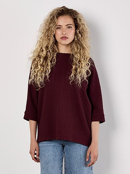 Apricot Fledermauspullover Oversized-Pullover, in Waffeloptik günstig online kaufen