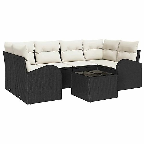 vidaXL Gartensofa-set Schwarz 55 x 55 x 37 cm Poly-Rattan 3345937 günstig online kaufen