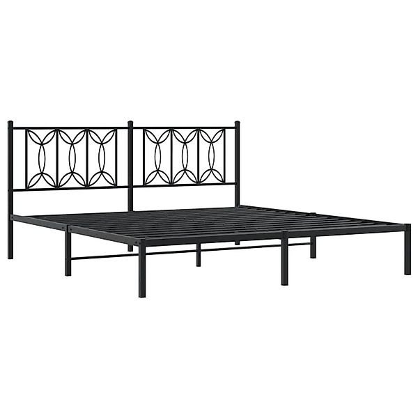 vidaXL Bettgestell mit Kopfteil Metall Schwarz 183x213 cm 376133 günstig online kaufen